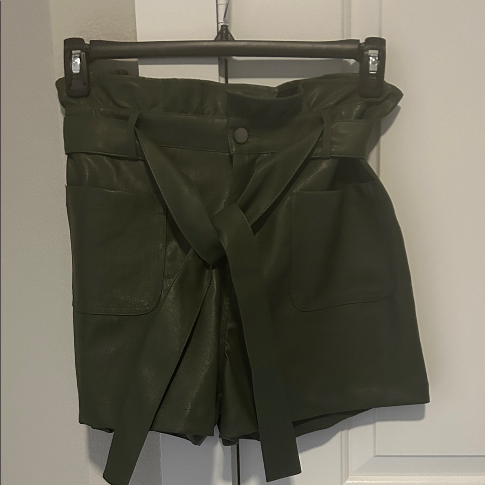 Francesca's Collections Dark Green High Waist Shorts
